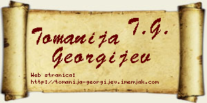 Tomanija Georgijev vizit kartica
